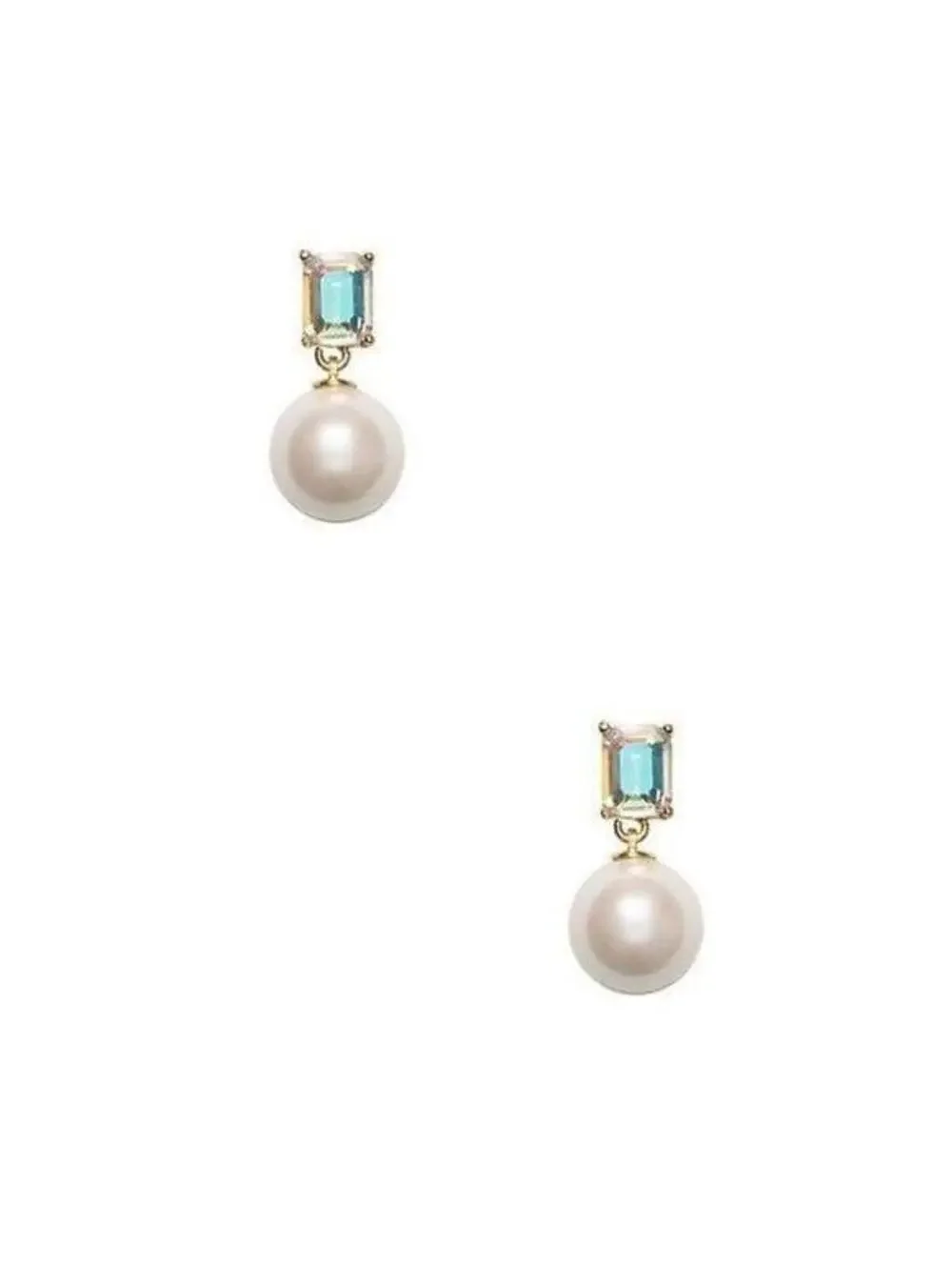 Kate Spade Shine On Emerald Cut Pearl Drop Earrings